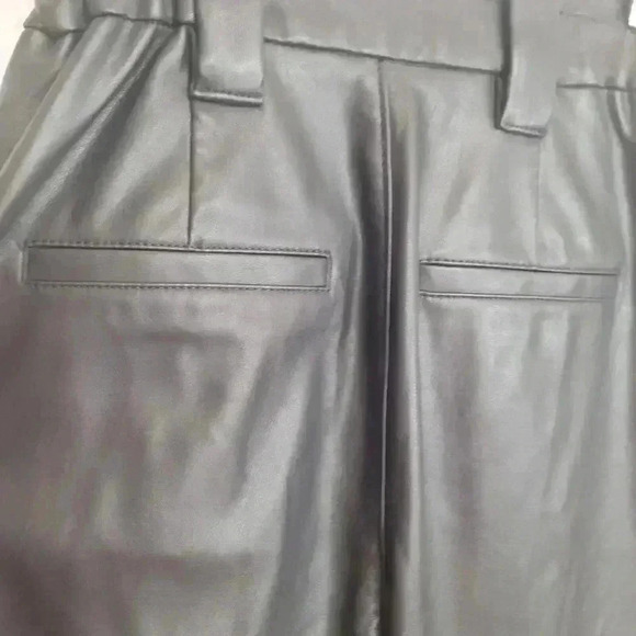 Express Black Faux Leather ankle high rise Pants Sz 0R - Picture 6 of 8